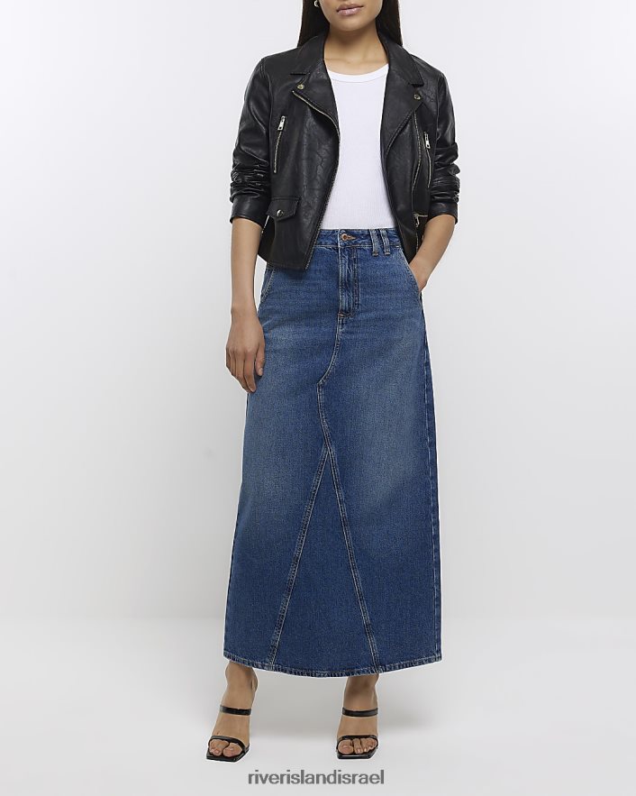 לבוש River Island חצאית מקסי ג'ינס כְּחוֹל נשים BDZ4084629