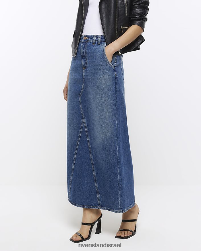 לבוש River Island חצאית מקסי ג'ינס כְּחוֹל נשים BDZ4084629