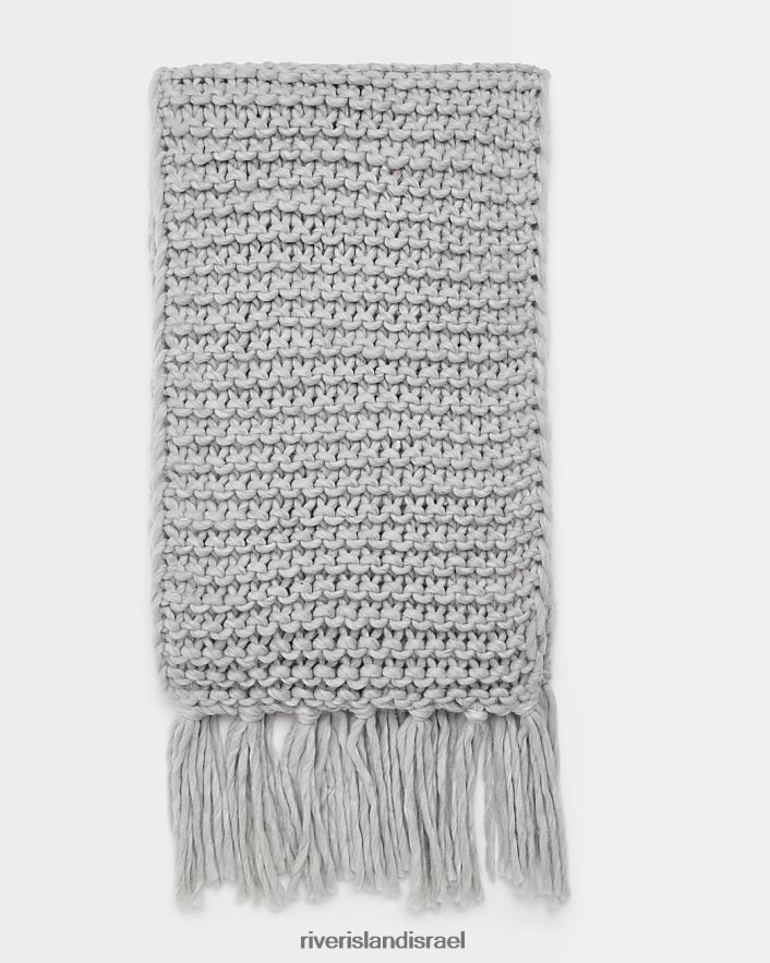 אביזרים River Island צעיף סרוג שמנמן אפור נשים BDZ4084633