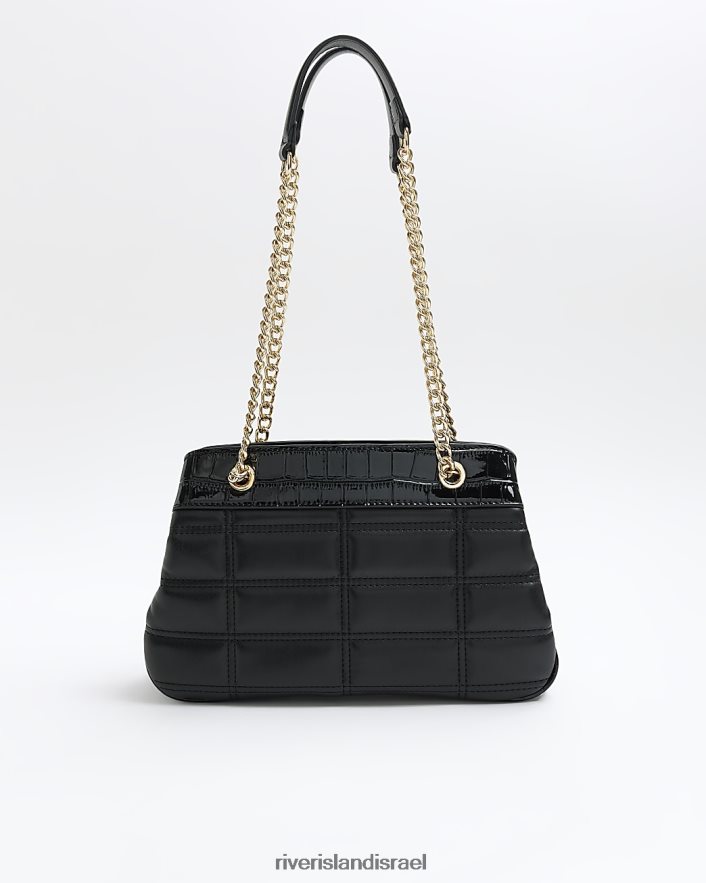 אביזרים River Island תיק כתף שרשרת מרופד שָׁחוֹר נשים BDZ4084639