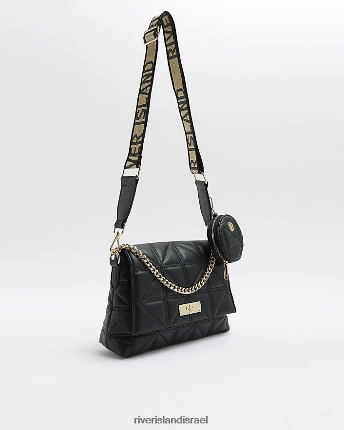 אביזרים River Island תיק קרוס גוף מרופד שָׁחוֹר נשים BDZ4084654