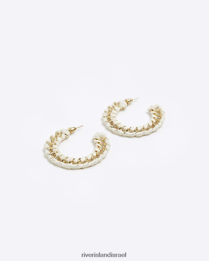 אביזרים River Island לעטוף עגילי חישוק לבן נשים BDZ4084655