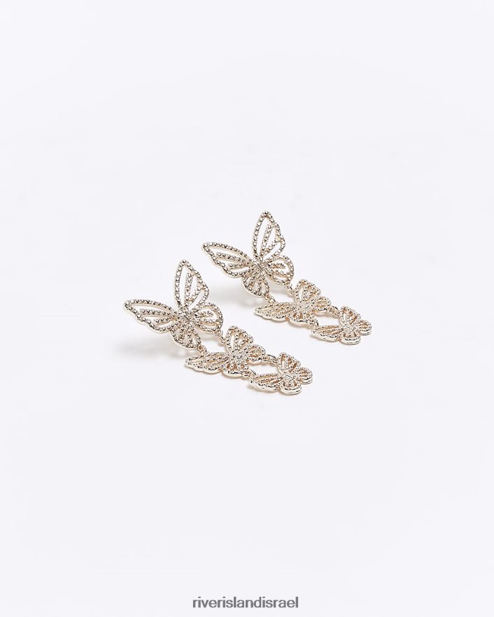 אביזרים River Island עגילי טיפת פרפר זהב נשים BDZ4084657