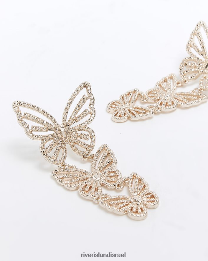 אביזרים River Island עגילי טיפת פרפר זהב נשים BDZ4084657