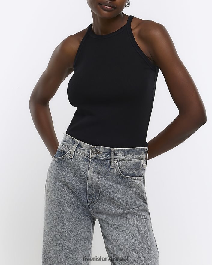 לבוש River Island עליונית של אפוד רייסר שָׁחוֹר נשים BDZ4084662