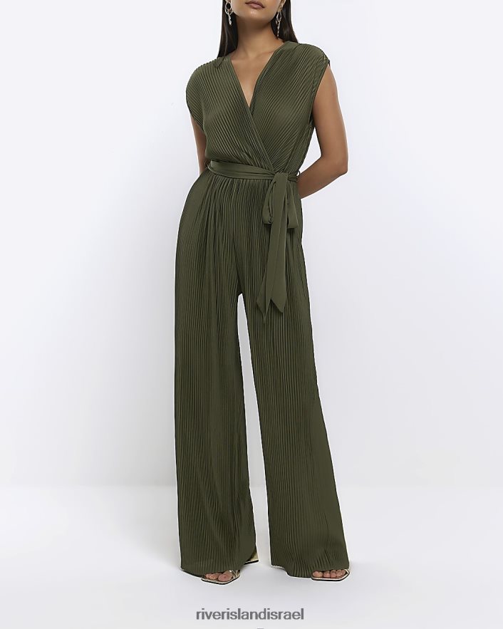 לבוש River Island סרבל לעטוף ללא שרוולים ירוק נשים BDZ4084666