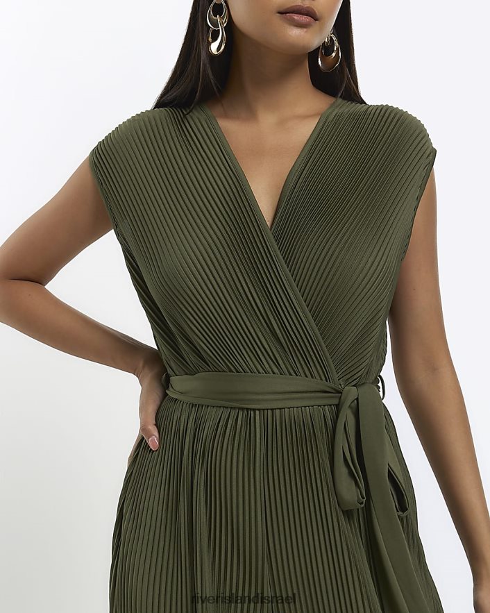לבוש River Island סרבל לעטוף ללא שרוולים ירוק נשים BDZ4084666