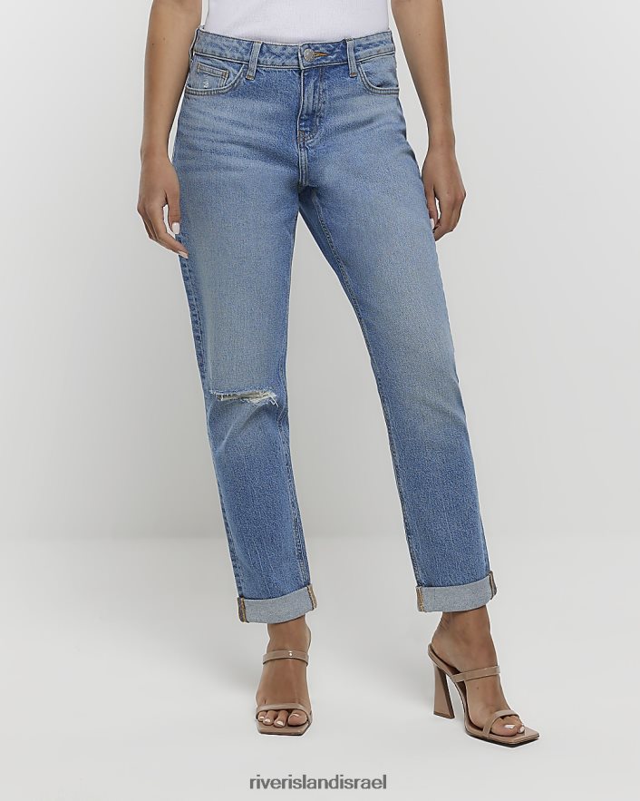 לבוש River Island ג'ינס רגוע ברגליים ישרות כְּחוֹל נשים BDZ4084673