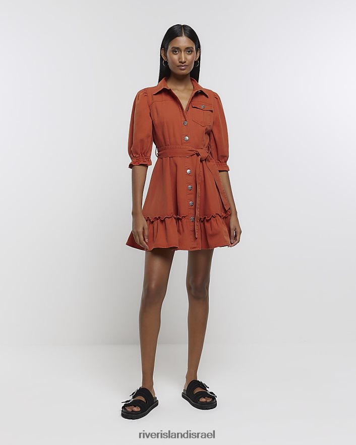 לבוש River Island שמלת מיני ג'ינס חֲלוּדָה נשים BDZ4084711