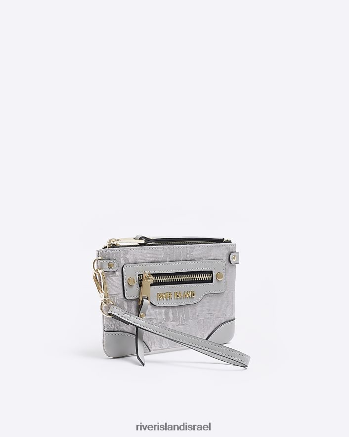 אביזרים River Island נרתיק ז'קארד עם רוכסן אפור נשים BDZ4084718