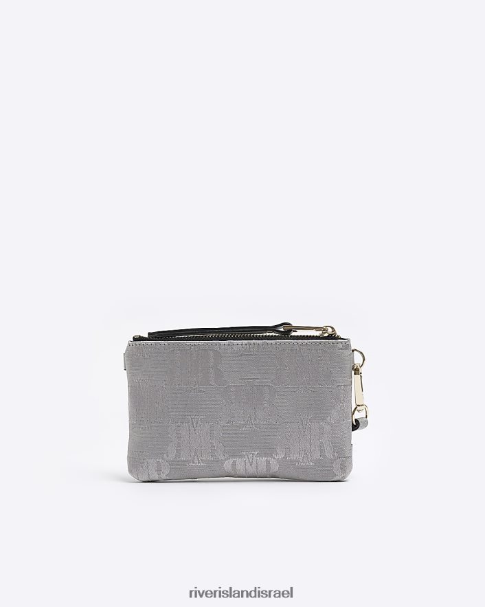 אביזרים River Island נרתיק ז'קארד עם רוכסן אפור נשים BDZ4084718