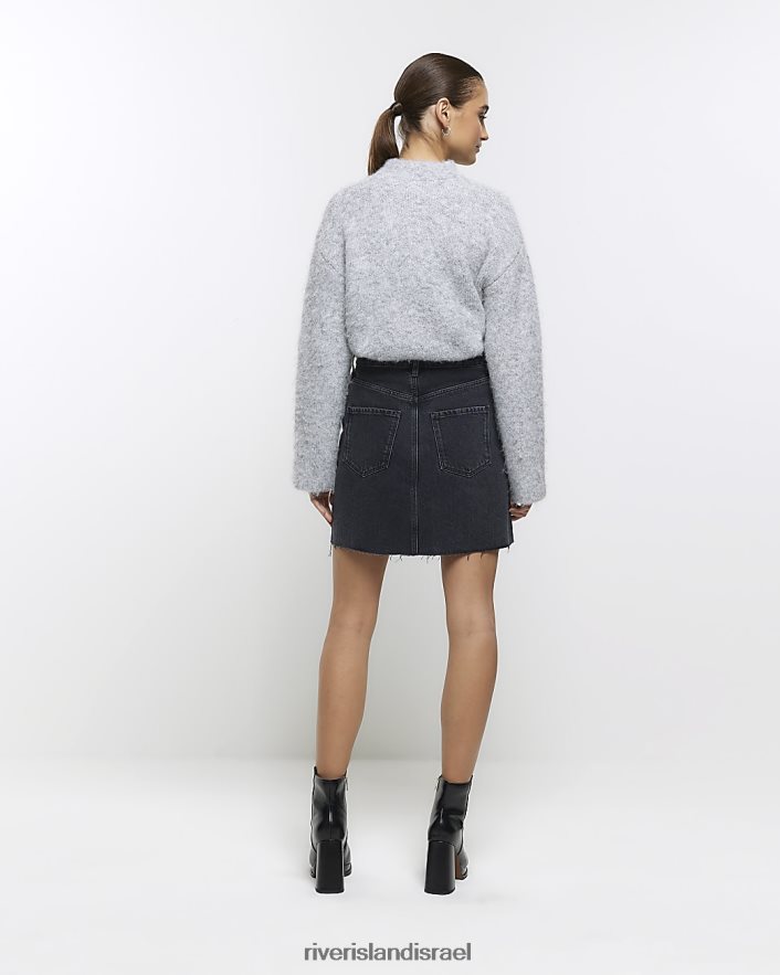 לבוש River Island חצאית מיני מעוטרת שָׁחוֹר נשים BDZ4084720