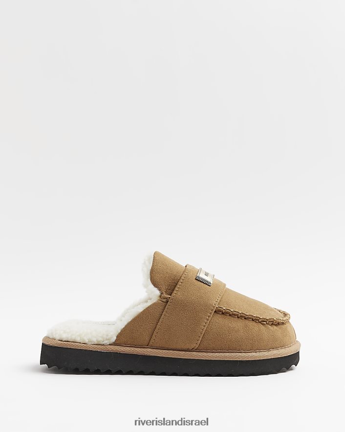 הַנעָלָה River Island כפכפי פרד מרופדים בבורג חום נשים BDZ4084722