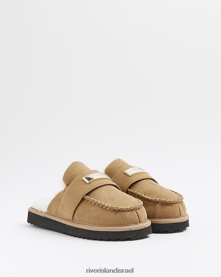 הַנעָלָה River Island כפכפי פרד מרופדים בבורג חום נשים BDZ4084722