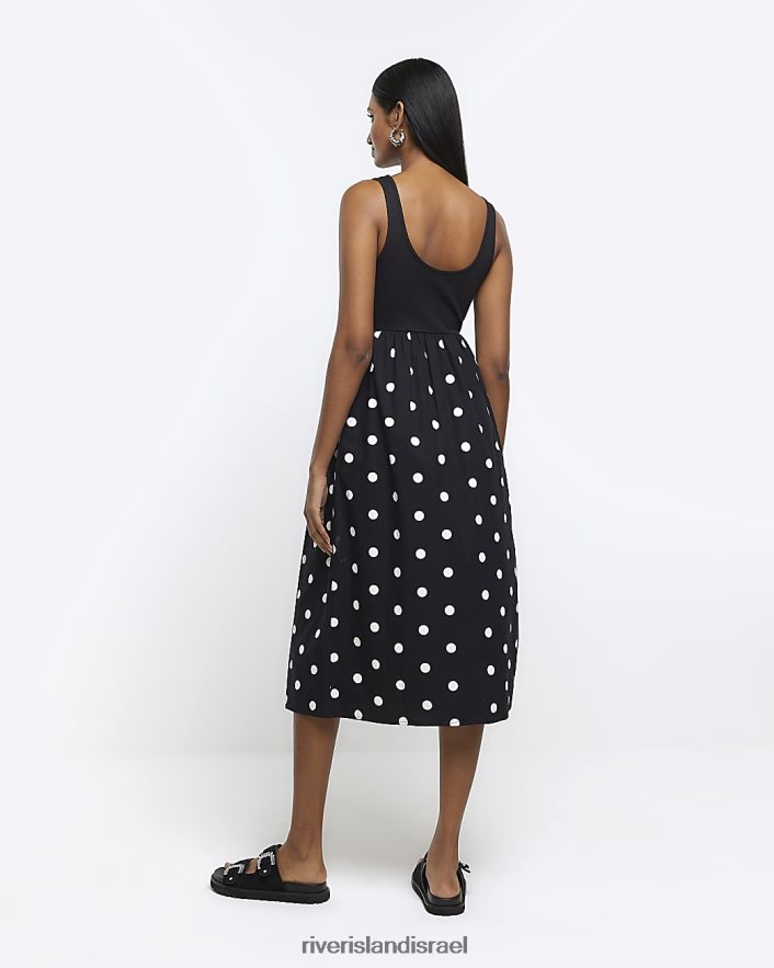 לבוש River Island שמלת מידי ספוט סווינג שָׁחוֹר נשים BDZ4084769