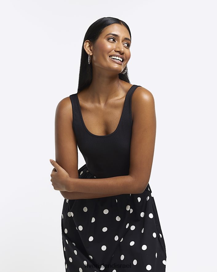 לבוש River Island שמלת מידי ספוט סווינג שָׁחוֹר נשים BDZ4084769