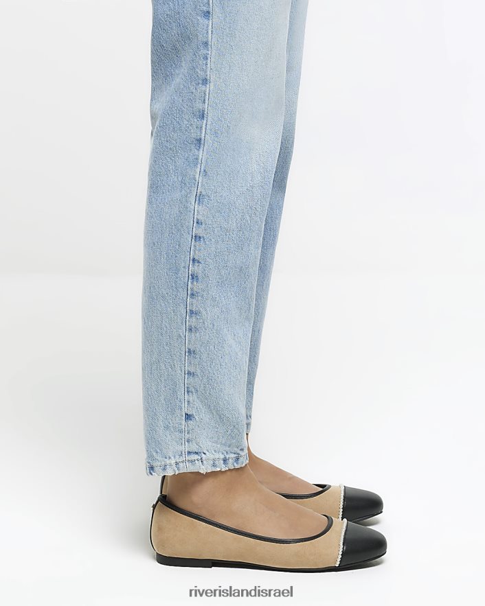 הַנעָלָה River Island נעלי בלט עם פנינה בז' נשים BDZ4084775