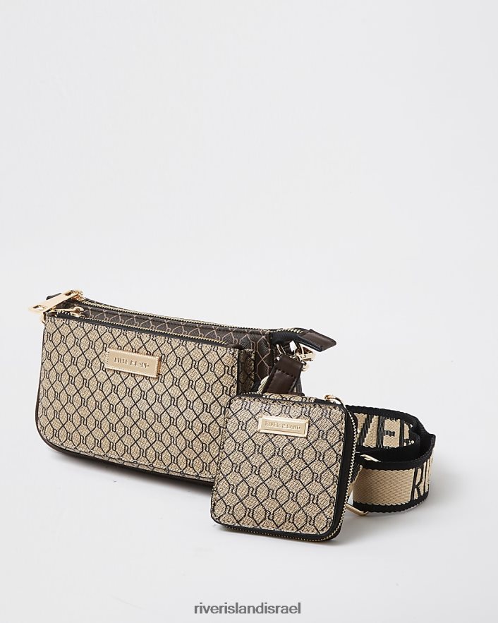 אביזרים River Island תיק מונוגרם מונוגרמי חום נשים BDZ408480