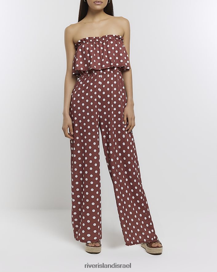 לבוש River Island סרבל בנדו מנוקדים חֲלוּדָה נשים BDZ4084817