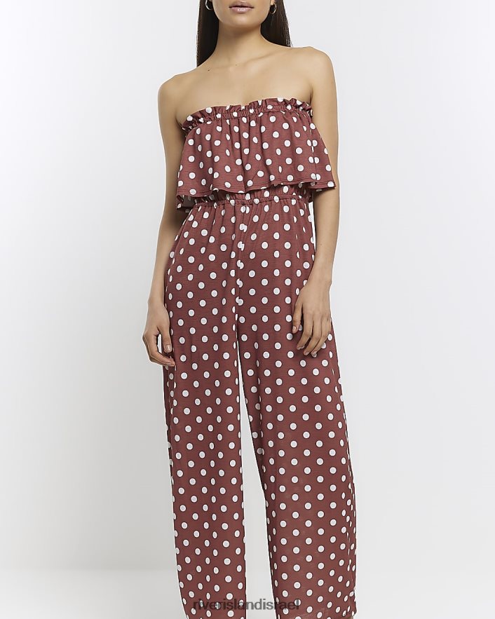 לבוש River Island סרבל בנדו מנוקדים חֲלוּדָה נשים BDZ4084817