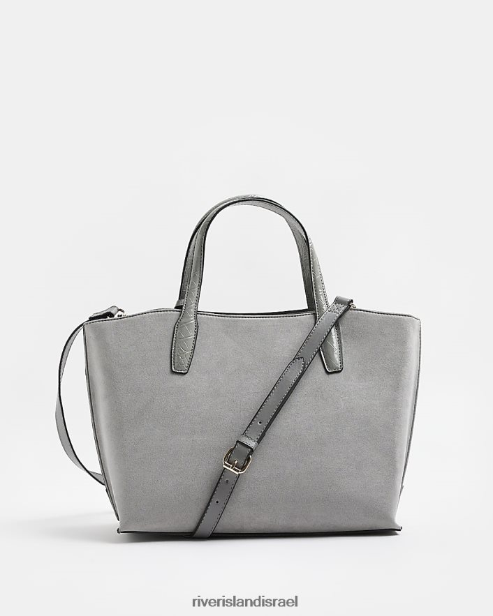 אביזרים River Island תיק כנף מונוגרמה גדול אפור נשים BDZ4084824