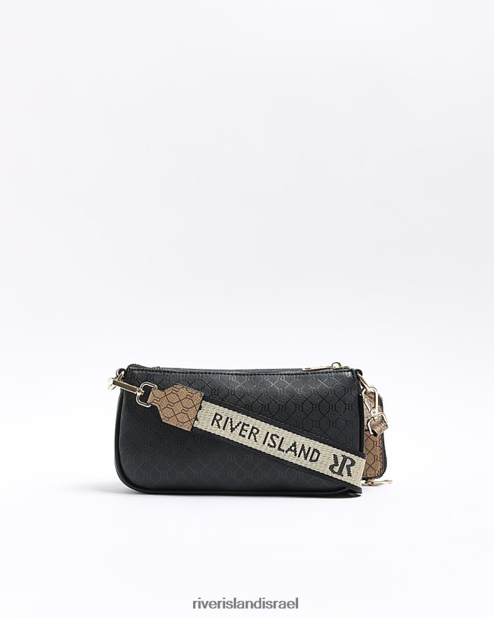 אביזרים River Island תיק פאוצ'ט מונוגרם שָׁחוֹר נשים BDZ408482
