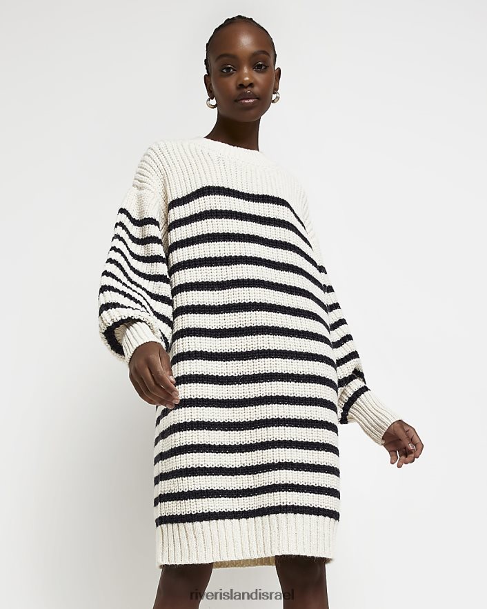 לבוש River Island שמלת מיני מגשר בסריג פסים אקרו נשים BDZ4084838