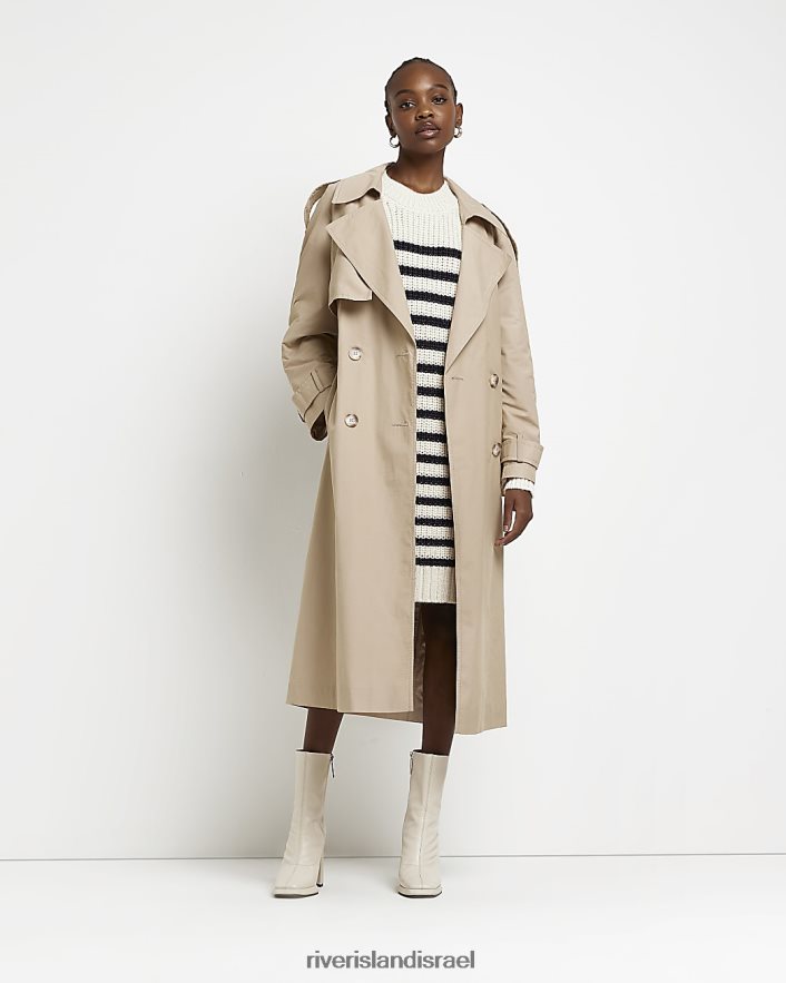 לבוש River Island שמלת מיני מגשר בסריג פסים אקרו נשים BDZ4084838