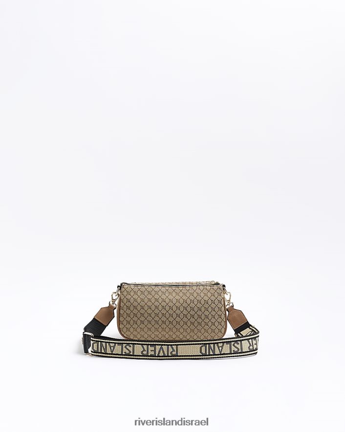 אביזרים River Island תיק מונוגרם מסוג ג'קארד חום נשים BDZ408483