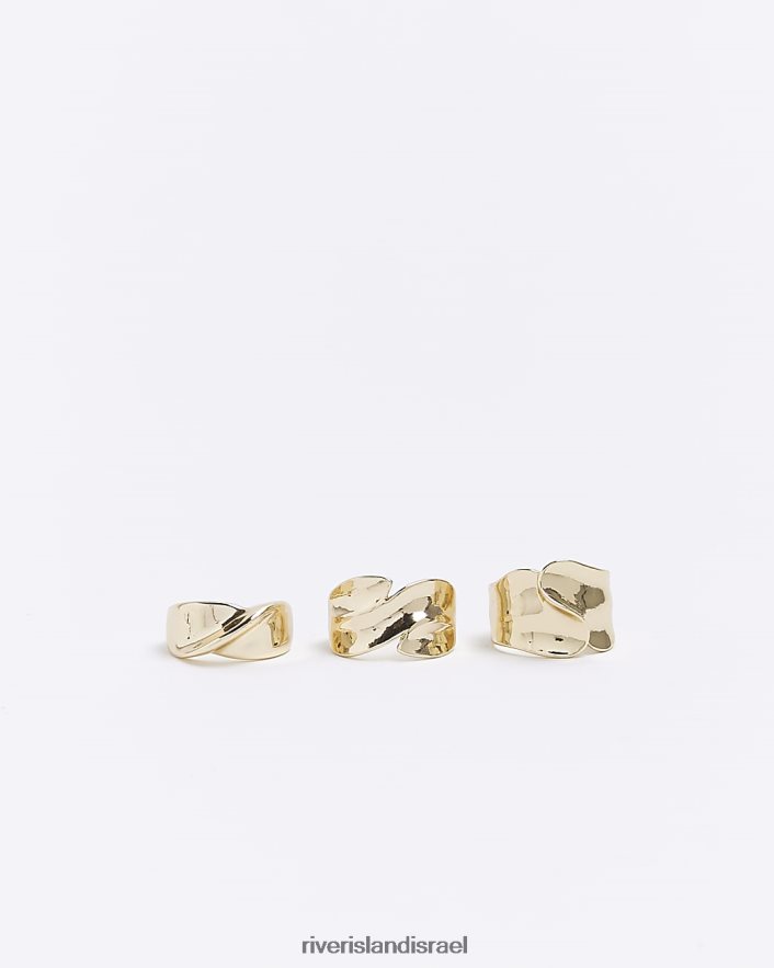 אביזרים River Island טבעות בעלות מרקם צבעוני זהב נשים BDZ4084845