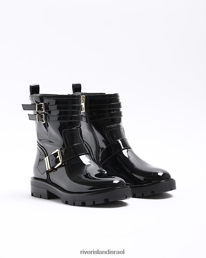 הַנעָלָה River Island מגפי אופנוענים עם אבזם שָׁחוֹר נשים BDZ408484