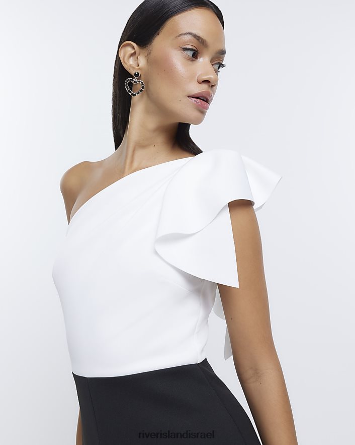 לבוש River Island סרבל רגל רחבה על כתף אחת שָׁחוֹר נשים BDZ4084860