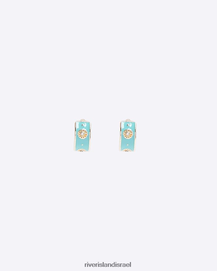 אביזרים River Island עגילי חישוק פרחוניים ירוק נשים BDZ4084867