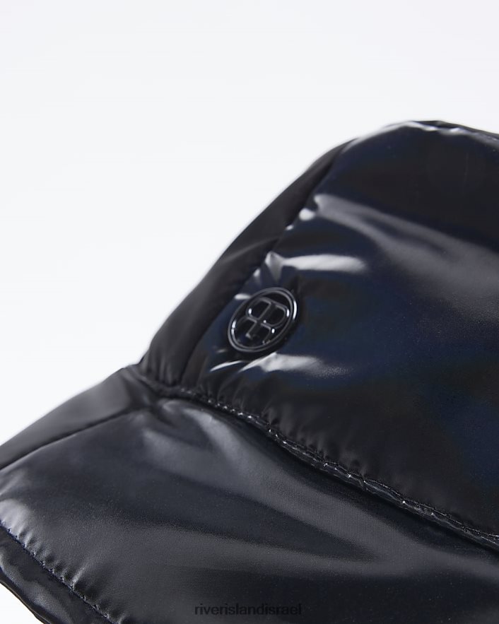 אביזרים River Island כובע דלי מבריק שָׁחוֹר נשים BDZ4084875