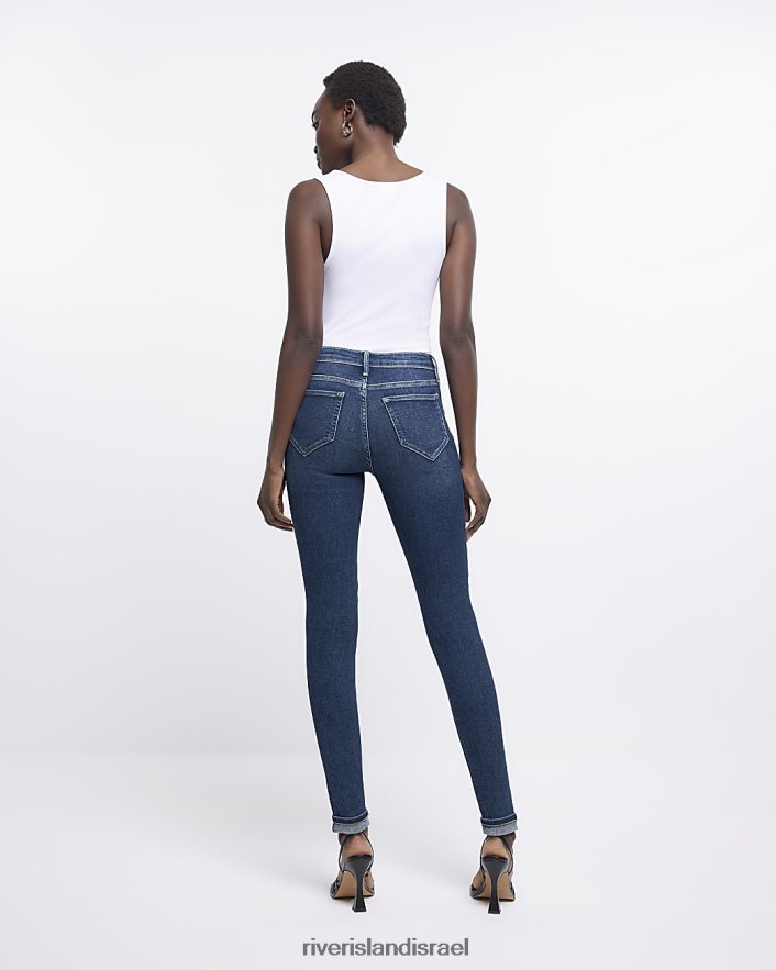לבוש River Island ג'ינס סקיני עם קרעים של מולי כְּחוֹל נשים BDZ4084877