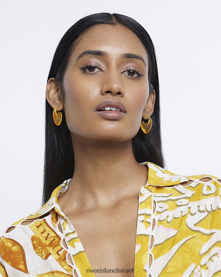 אביזרים River Island עגילי חישוק שרף תפוז נשים BDZ4084881