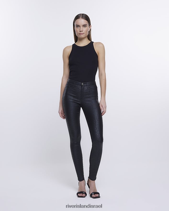 לבוש River Island ג'ינס סופר סקיני בציפוי מולי שָׁחוֹר נשים BDZ4084919