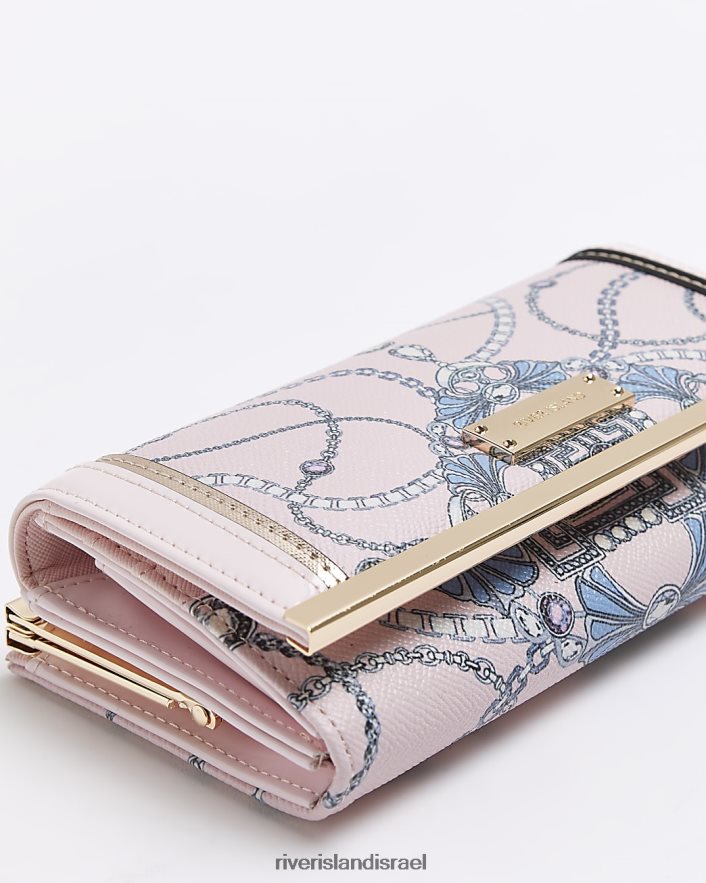 אביזרים River Island ארנק קליפ העליון בהדפס צעיף וָרוֹד נשים BDZ408491