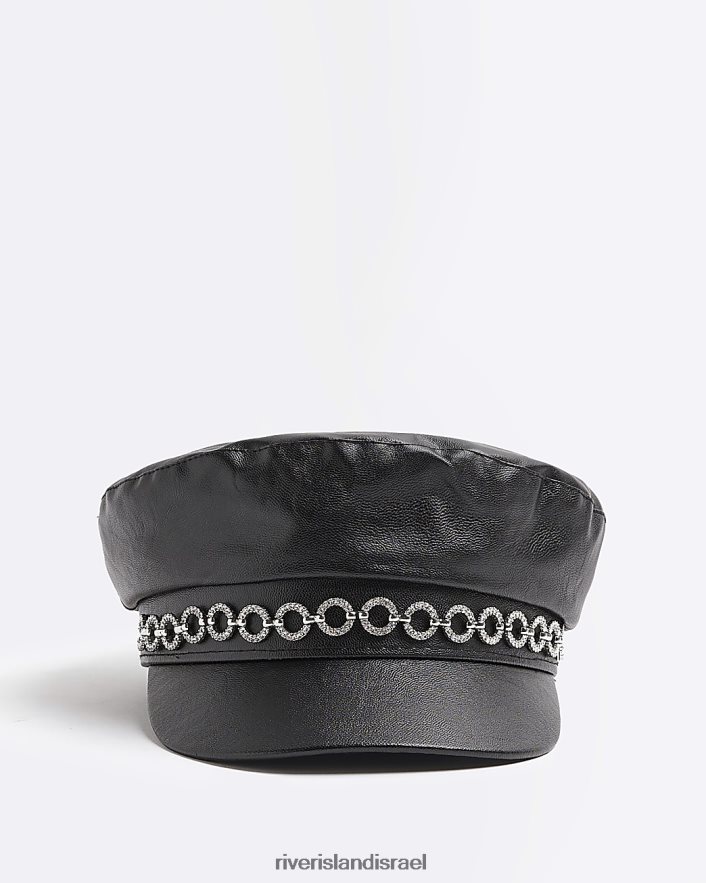 אביזרים River Island כובע אופה בגזרת יהלומים שָׁחוֹר נשים BDZ4084923