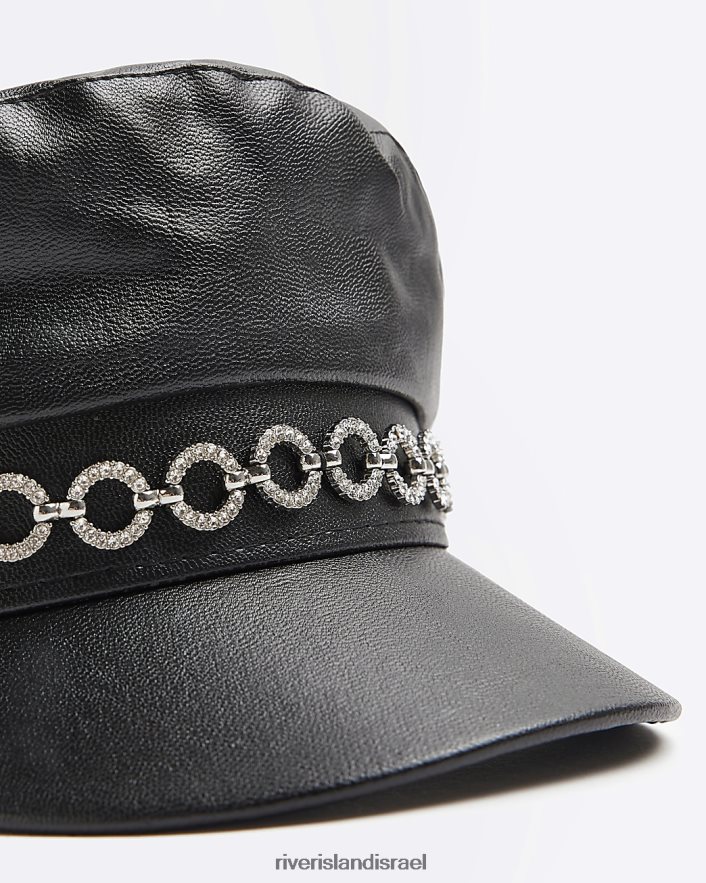 אביזרים River Island כובע אופה בגזרת יהלומים שָׁחוֹר נשים BDZ4084923