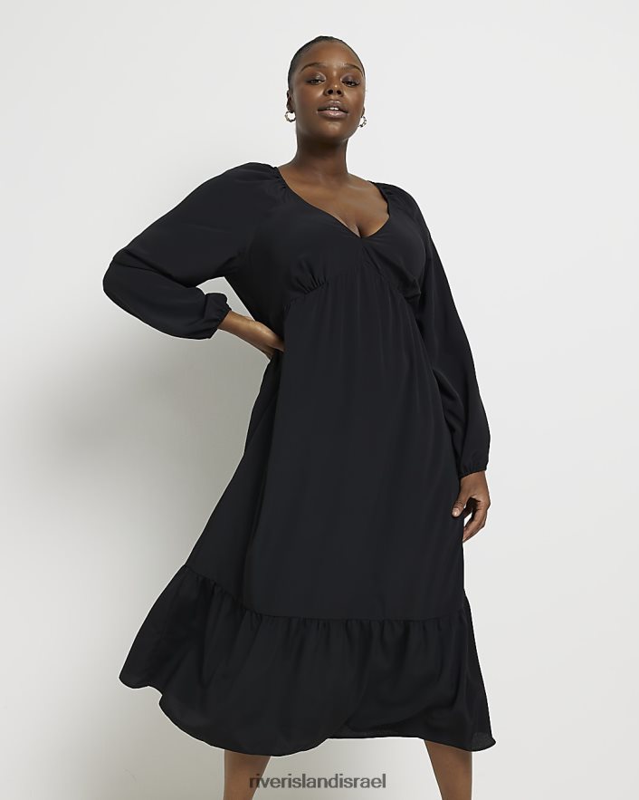 לבוש River Island בתוספת שמלת מידי שָׁחוֹר נשים BDZ4084930
