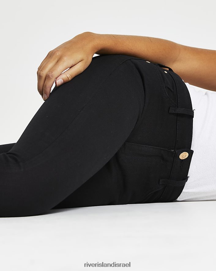 לבוש River Island ג'ינס סקיני בגובה בינוני שָׁחוֹר נשים BDZ4084958