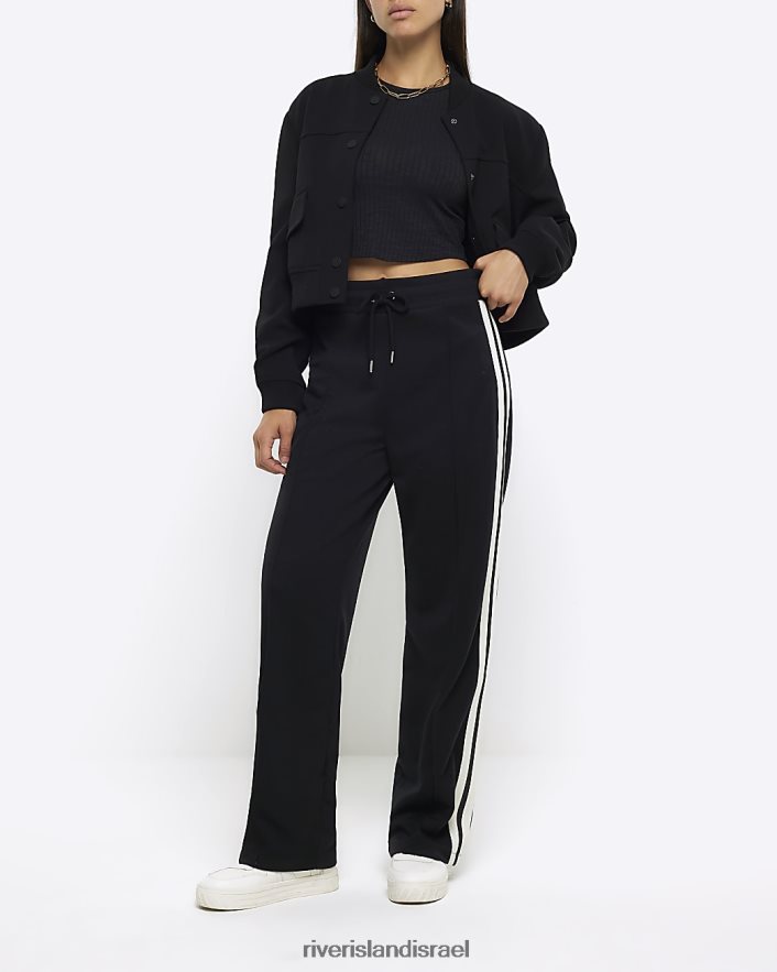 לבוש River Island קרופ טופ מצולע שָׁחוֹר נשים BDZ408495