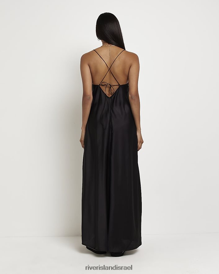 לבוש River Island שמלת מקסי להחליק ללא גב שָׁחוֹר נשים BDZ4084966