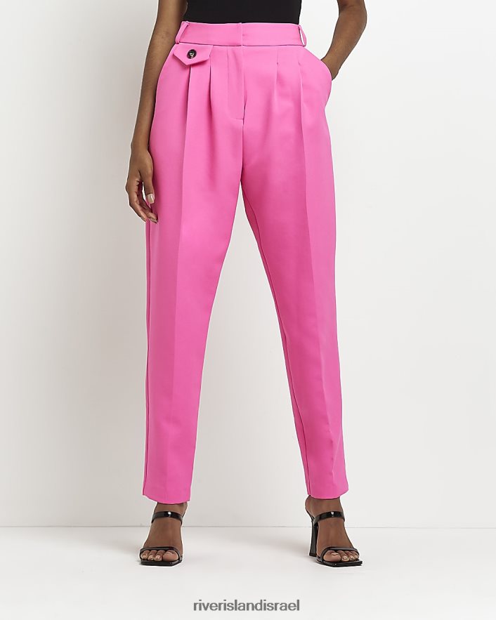 לבוש River Island מכנסיים מחודדים בקפלים וָרוֹד נשים BDZ4084997