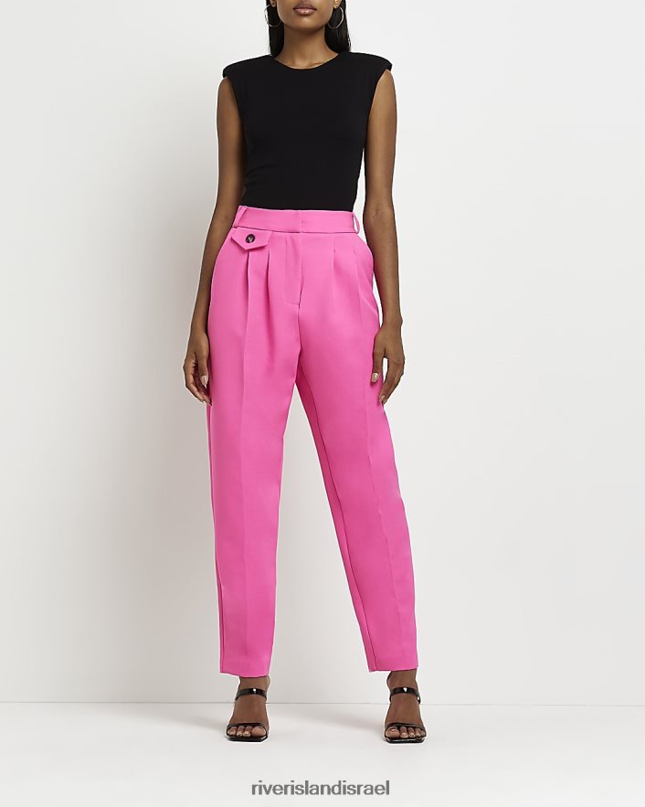 לבוש River Island מכנסיים מחודדים בקפלים וָרוֹד נשים BDZ4084997