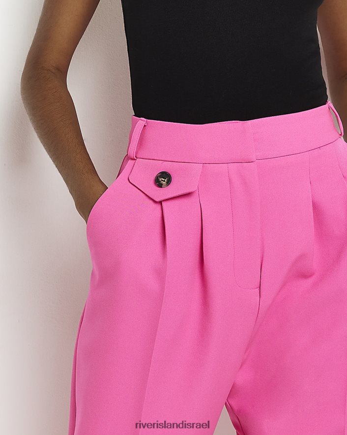 לבוש River Island מכנסיים מחודדים בקפלים וָרוֹד נשים BDZ4084997