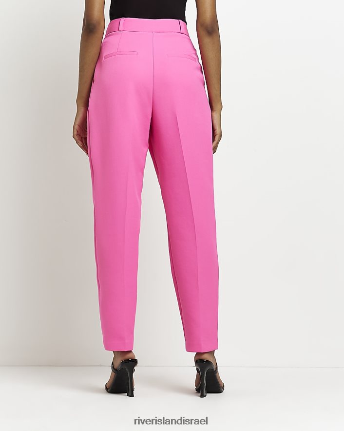 לבוש River Island מכנסיים מחודדים בקפלים וָרוֹד נשים BDZ4084997