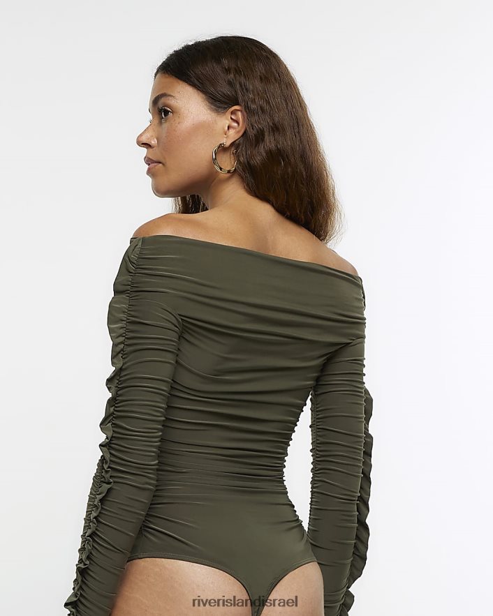 לבוש River Island בגד גוף ברדו רוצץ חָקִי נשים BDZ408499