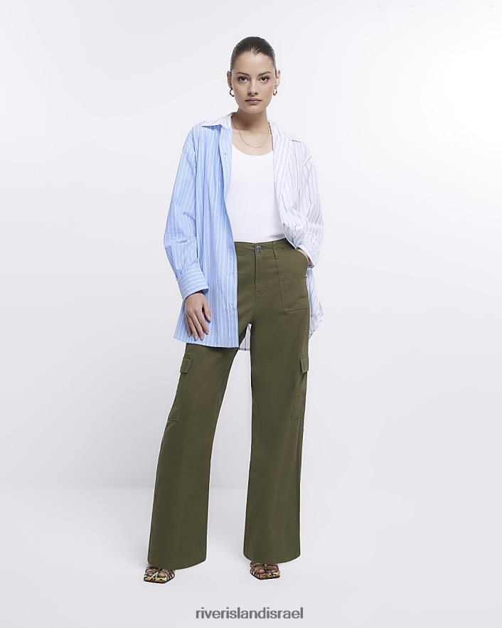 לבוש River Island מכנסי מטען רחבים חָקִי נשים BDZ408500